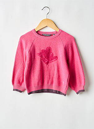 Pull coupe droite manches longues rose QUAPI fille