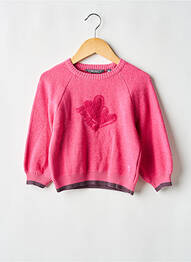 Pull coupe droite manches longues rose QUAPI fille