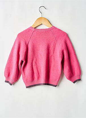 Pull coupe droite manches longues rose QUAPI fille