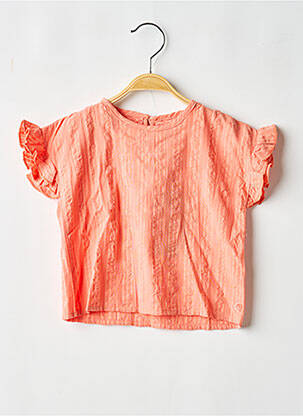 Top coupe droite manches courtes orange QUAPI fille