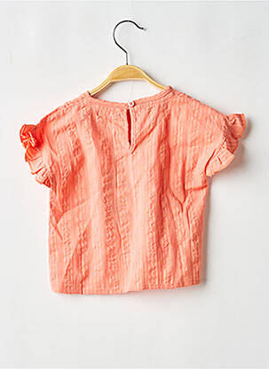 Top coupe droite manches courtes orange QUAPI fille
