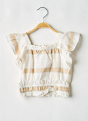 Top imprimé fantaisie sans manche beige MAYORAL fille