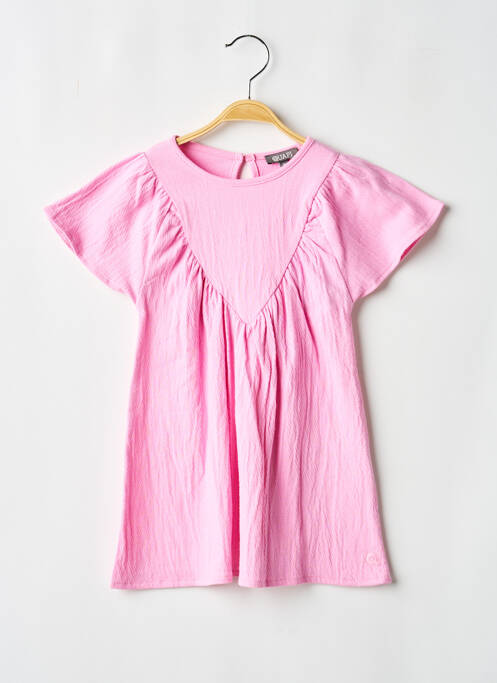 Robe courte manches courtes manches courtes rose QUAPI fille