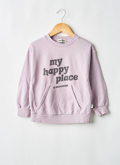 Sweat-shirt manches longues manches longues violet TOCOTO VINTAGE fille