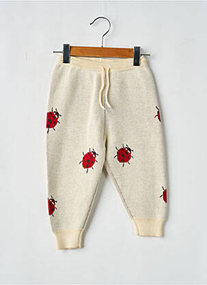 Pantalon droit resserrée sur le bas taille élastique beige KONGES SLOJD fille