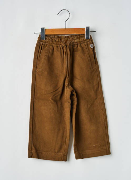Pantalon large taille élastique marron LEVV LABEL enfant