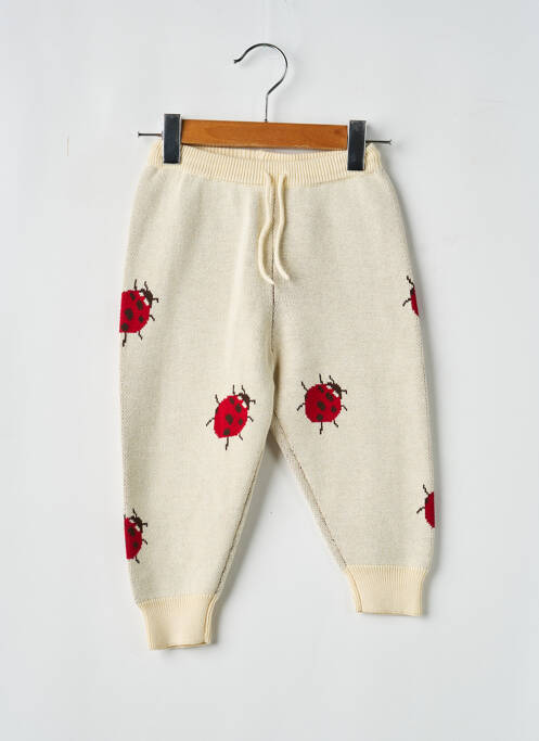 Pantalon droit resserrée sur le bas taille élastique beige KONGES SLOJD fille