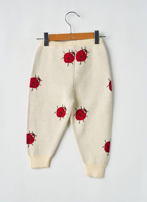 Pantalon droit resserrée sur le bas taille élastique beige KONGES SLOJD fille