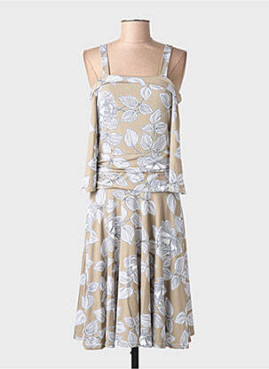 Robe mi-longue manches 3/4 manches 3/4 vert MULTIPLES femme