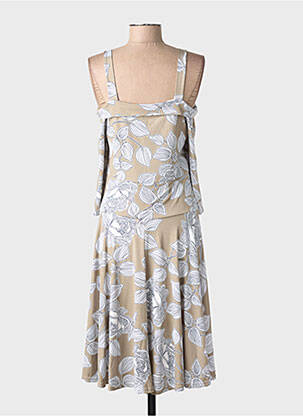 Robe mi-longue manches 3/4 manches 3/4 vert MULTIPLES femme