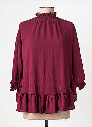 Top tissage crêpe manches longues violet YOU UDRESS femme