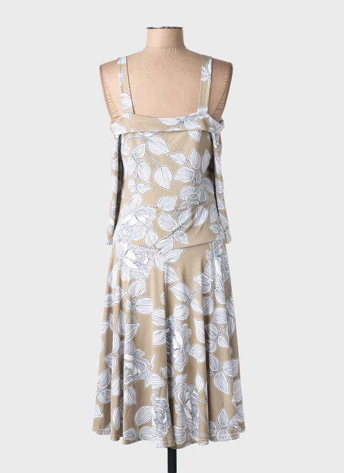 Robe mi-longue manches 3/4 manches 3/4 vert MULTIPLES femme