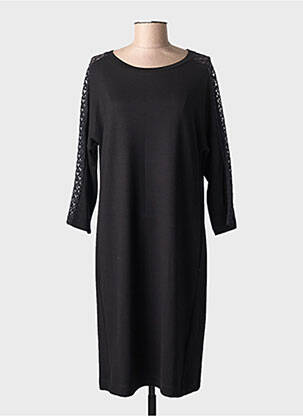 Robe mi-longue manches longues manches longues noir CECIL femme
