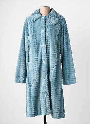 Robe de chambre col chemisier bleu PASTUNETTE femme