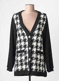 Gilet manches longues fermeture boutonnée sur le devant noir MALOKA femme