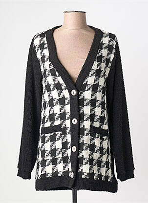 Gilet manches longues fermeture boutonnée sur le devant noir MALOKA femme