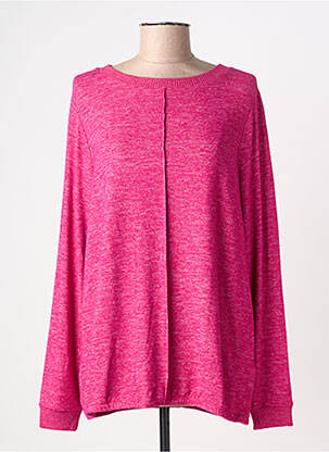 Pull coupe droite manches longues rose CECIL femme