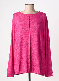 Pull col rond manches longues rose CECIL femme