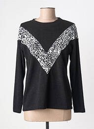 Pull coupe cintrée manches longues noir MALOKA femme