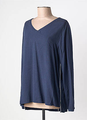 Top coupe fluide manches longues bleu CECIL femme