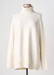 Pull col roulé coupe droite manches longues blanc CECIL femme