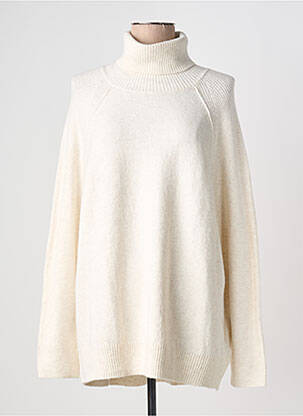 Pull col roulé manches longues manches longues blanc CECIL femme