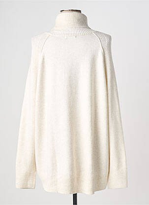Pull col roulé coupe droite manches longues blanc CECIL femme