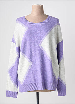 Pull coupe droite manches longues violet CECIL femme