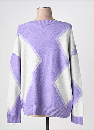 Pull coupe droite manches longues violet CECIL femme