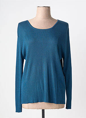 Top coupe cintrée manches longues bleu J & W femme