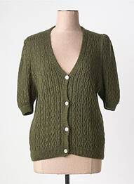 Gilet manches courtes col v vert GIULIA NOTTE femme