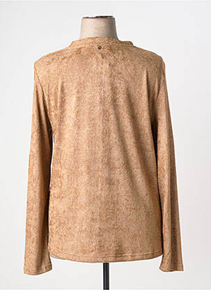 Pull coupe droite manches longues beige FRED SABATIER femme