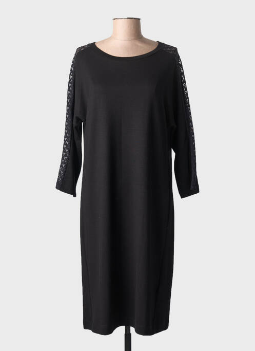 Robe mi-longue manches longues manches longues noir CECIL femme