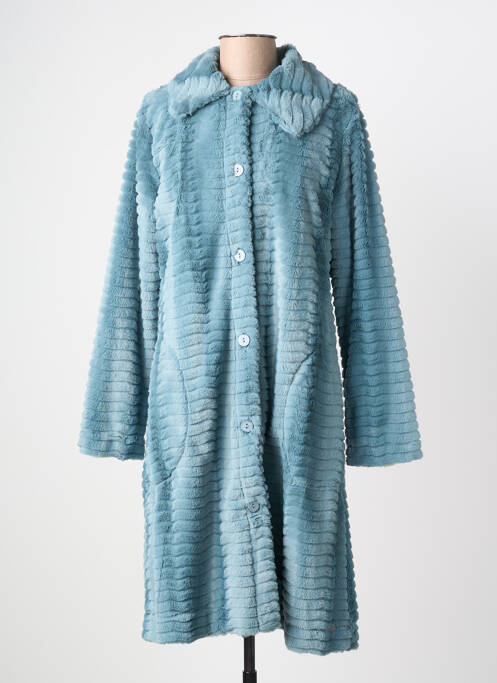 Robe de chambre col chemisier bleu PASTUNETTE femme