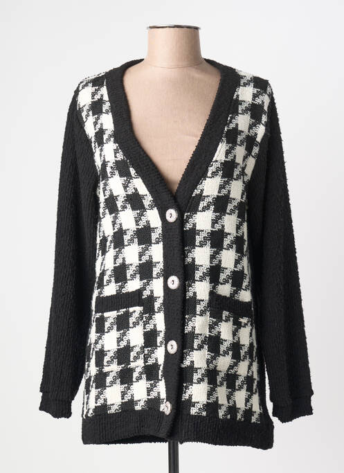 Gilet manches longues fermeture boutonnée sur le devant noir MALOKA femme