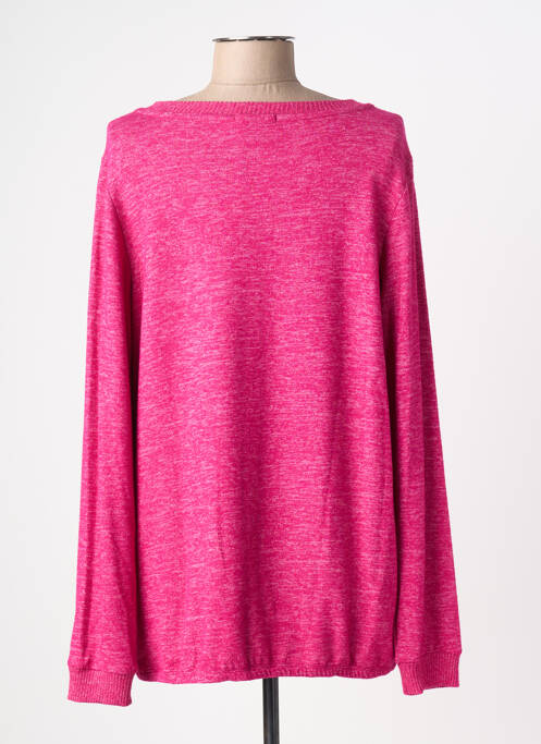 Pull col rond manches longues rose CECIL femme