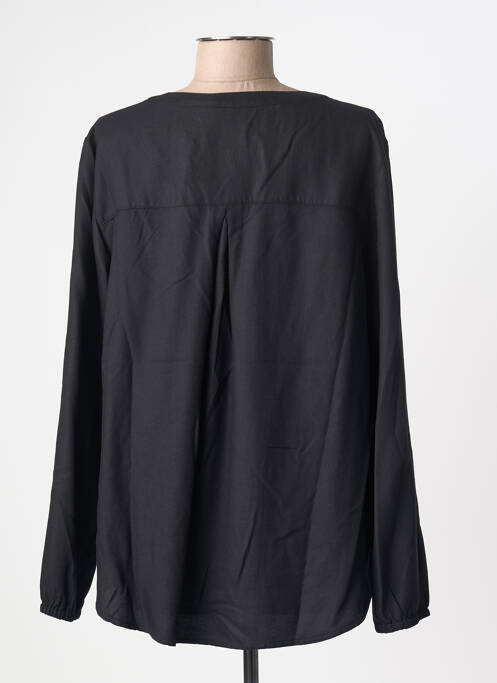 Blouse tissage popeline manches longues noir CECIL femme