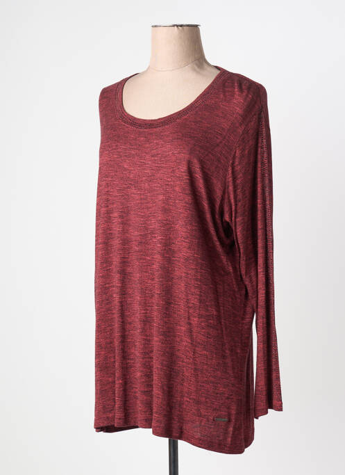 Top col rond manches longues rouge AGATHE & LOUISE femme