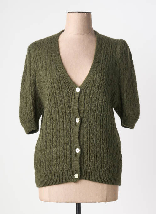 Gilet manches courtes col v vert GIULIA NOTTE femme