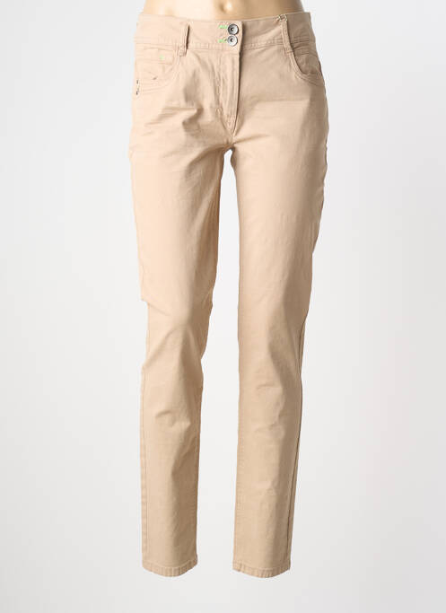 Jeans coupe slim stretch taille normale beige CECIL femme