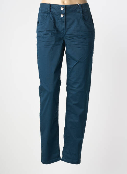 Pantalon slim tissage popeline taille normale bleu CECIL femme