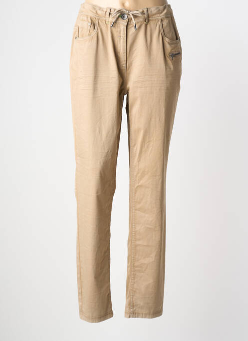 Pantalon droit stretch taille normale beige CECIL femme