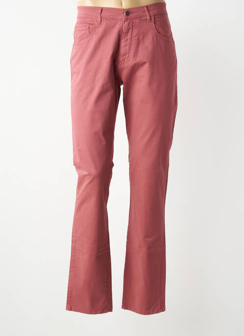 Pantalon droit tissage popeline taille normale rose LCDN homme