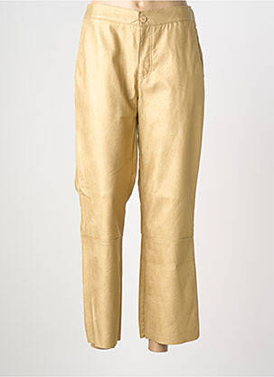 Pantalon droit taille élastique taille normale or FIVE femme