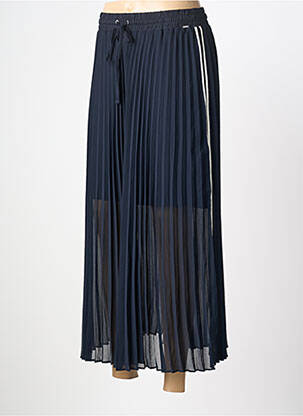 Jupe longue tissage crêpe bleu IKKS femme