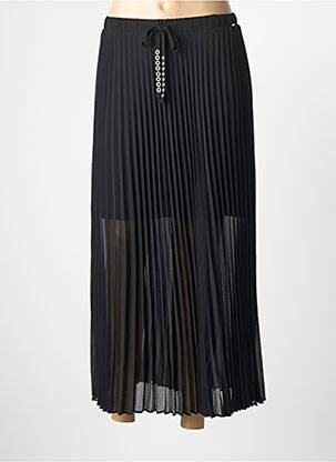 Jupe longue tissage crêpe noir IKKS femme