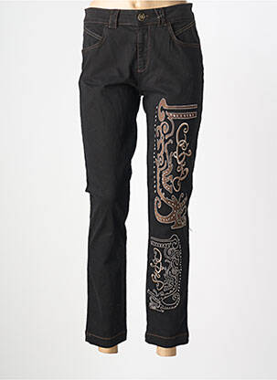 Pantalon 7/8 stretch taille normale noir ELISA CAVALETTI femme