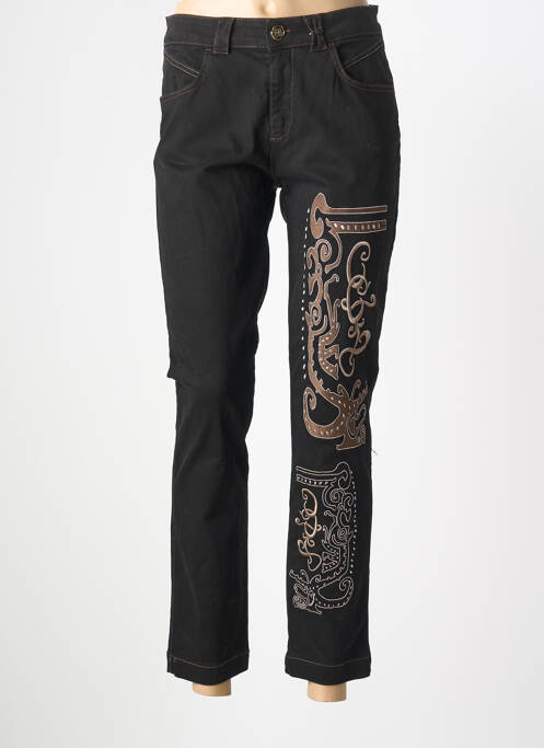 Pantalon 7/8 stretch taille normale noir ELISA CAVALETTI femme