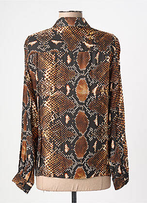 Chemisier coupe droite manches longues marron IKKS femme