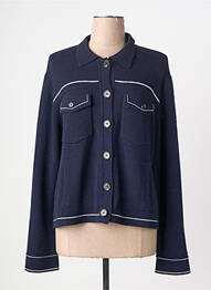 Gilet manches longues fermeture boutonnée sur le devant bleu FIVE femme